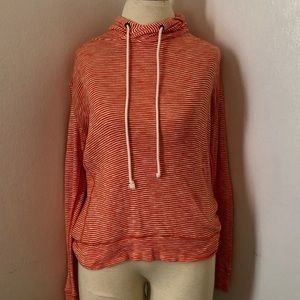 J. Crew Orange & White Striped Hoodie